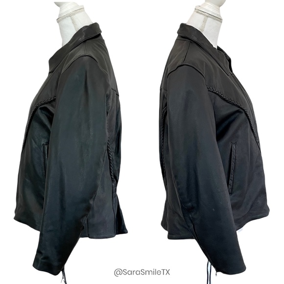 UNIK PREMIUM Genuine Leather Lace-Up Side Insulated Liner Motorcycle Jacket - Picture 15 of 16